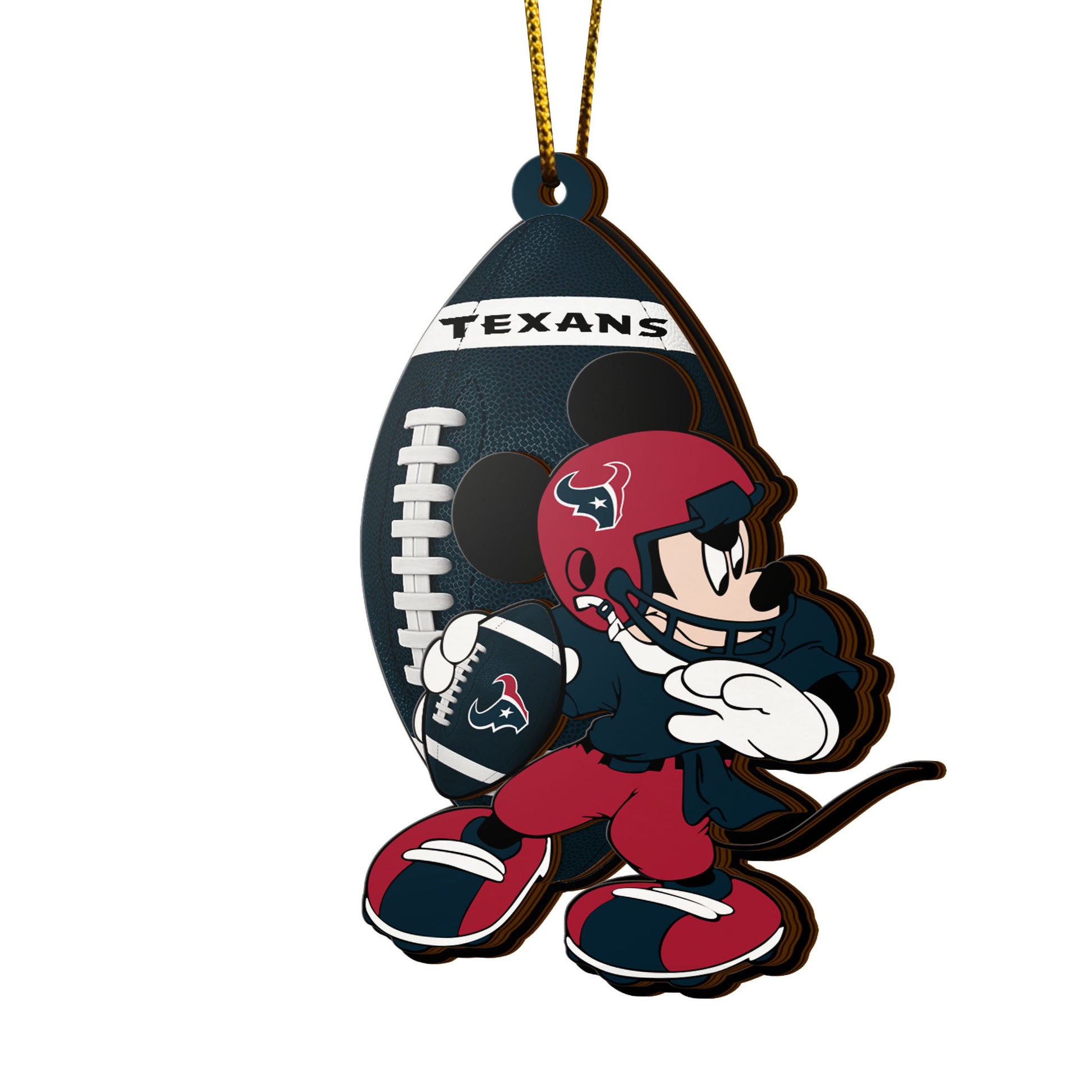 Houston Texans 3 Layered Piece Wooden Ornament, Sport Team And MK Ornament,Sport Ornament, Fan Gifts, Hanging Decoration EHIVM-52346