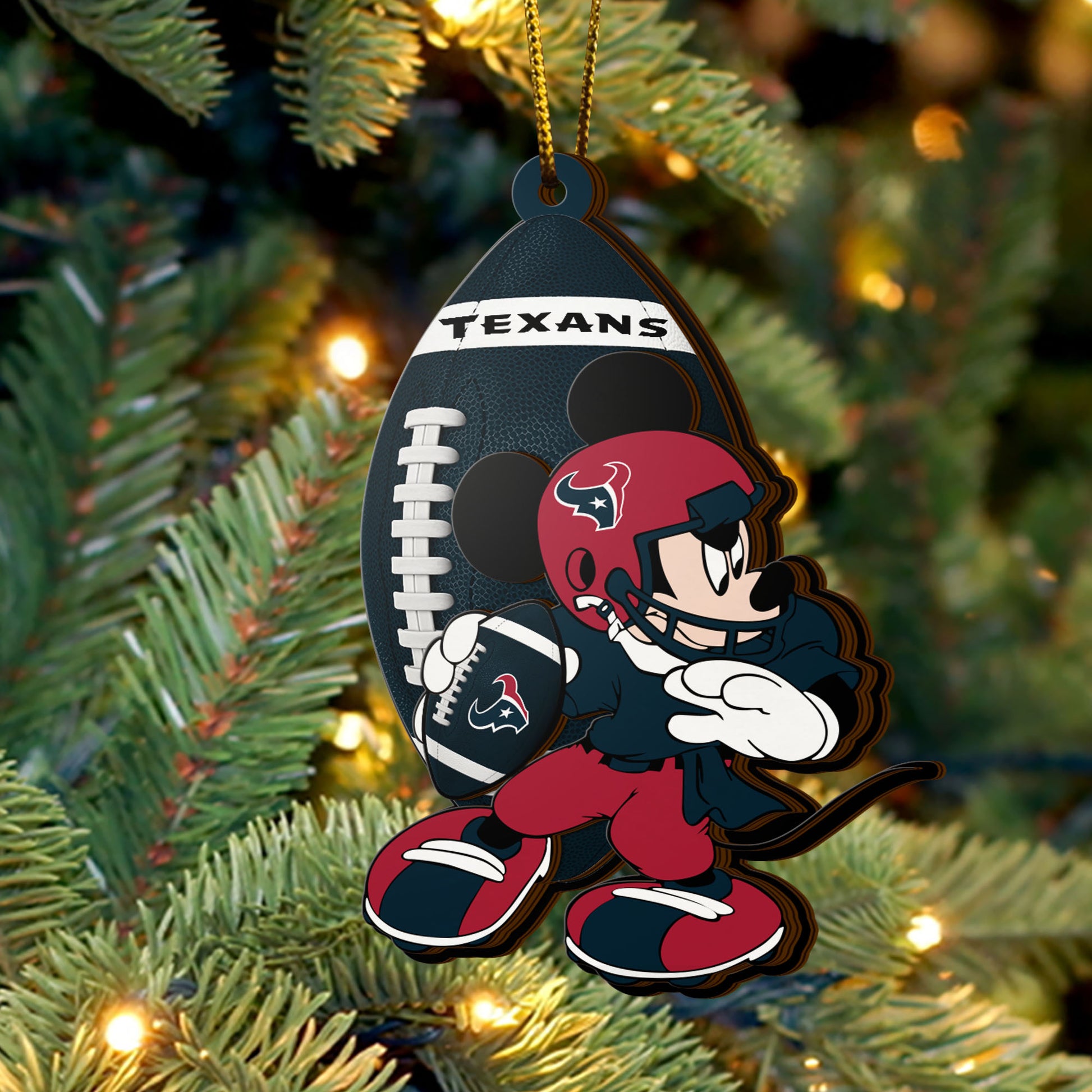 Houston Texans 3 Layered Piece Wooden Ornament, Sport Team And MK Ornament,Sport Ornament, Fan Gifts, Hanging Decoration EHIVM-52346