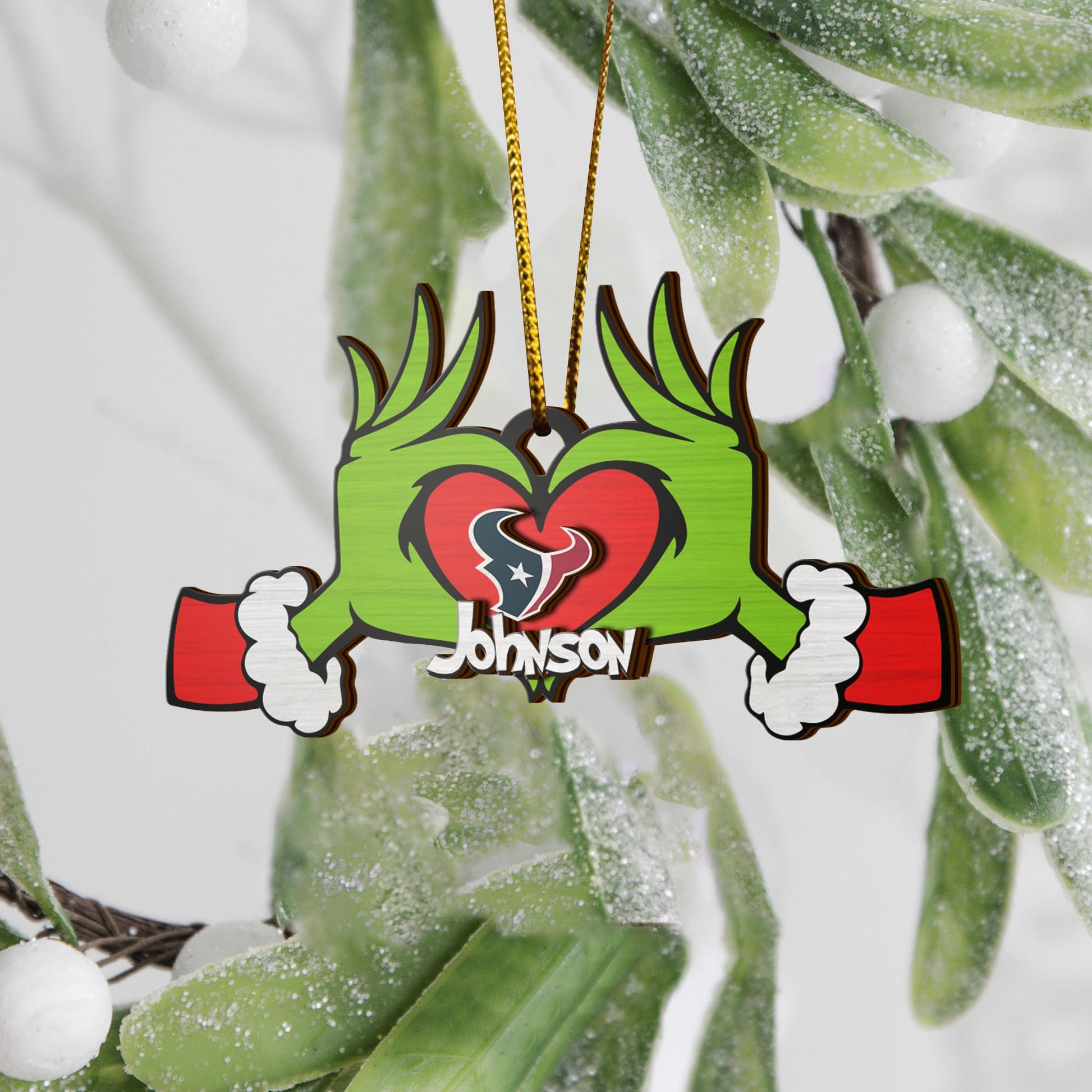 Houston Texans And GR 2 Layered Piece Wooden Ornament Custom Your Name, Sport Ornament, Sport Home Decorations , Sport Gifts ETRG-52188