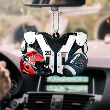 Houston Texans Car Ornament Custom Name And Number, Sport Ornament , Sport Decorations ETRG-52166
