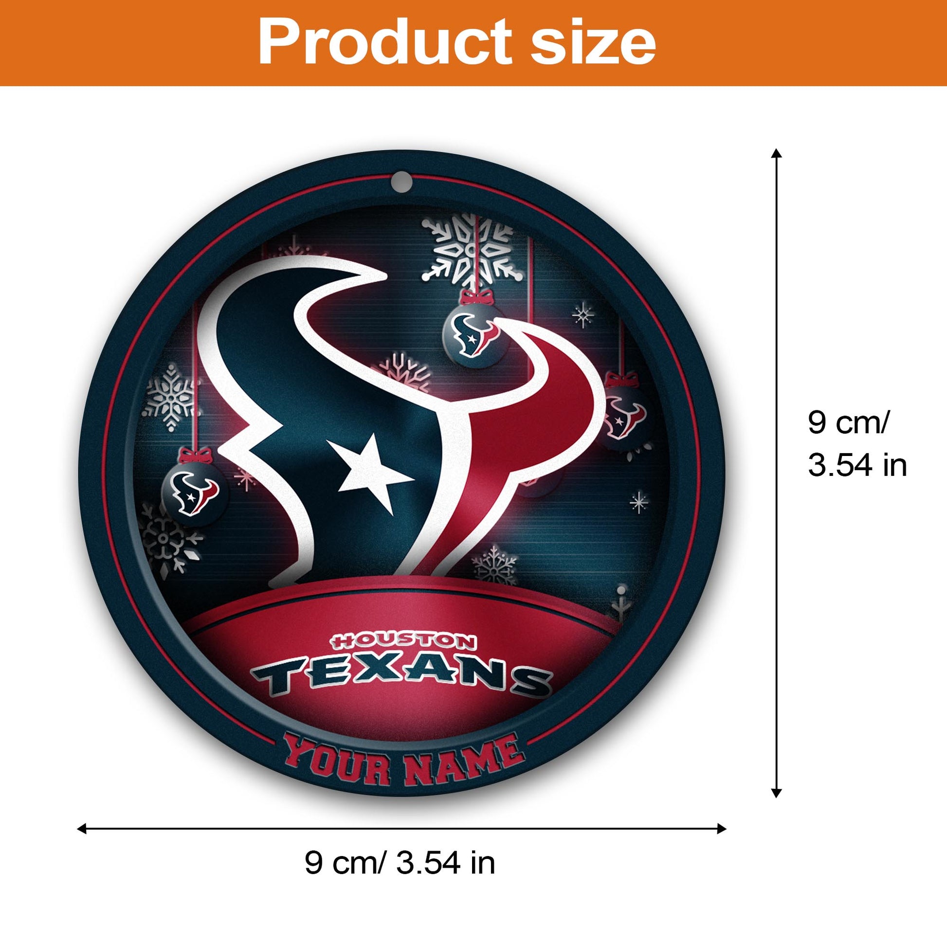 Houston Texans Circle Aluminium Custom Ornament 2 Side Trending New Arrivals H52912 ETUG311023