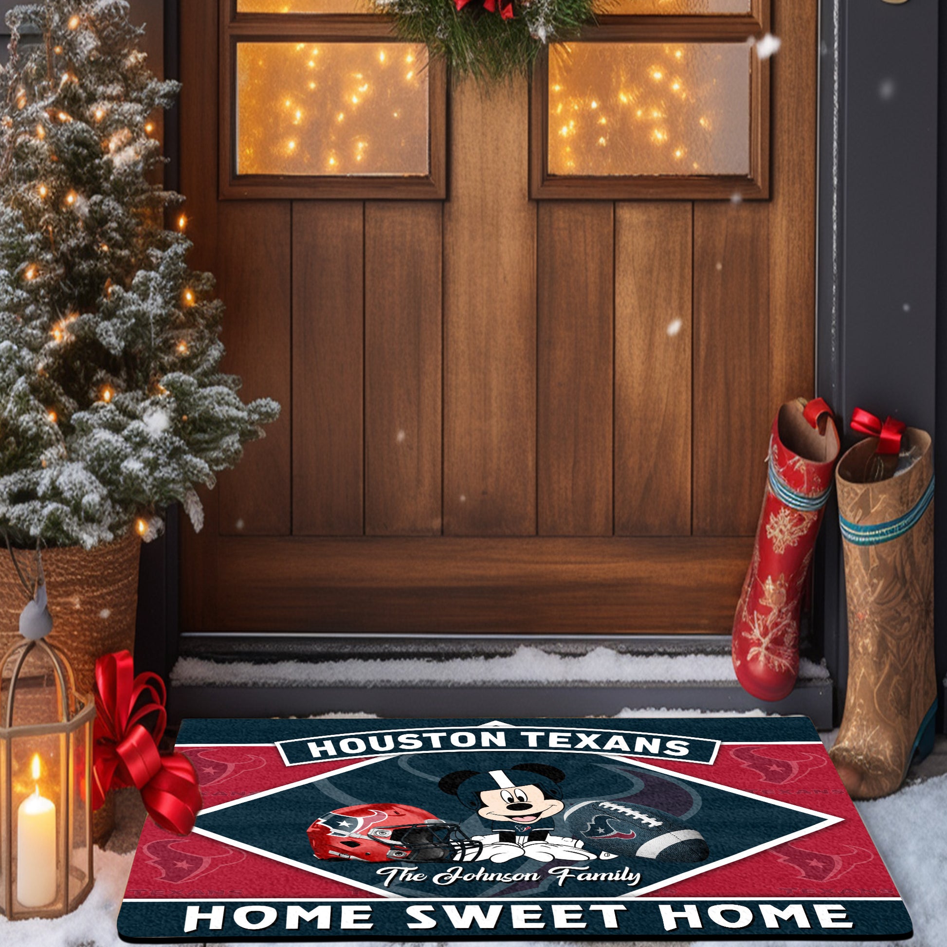 Houston Texans Doormat Custom Your Family Name, Sport Team And MK Doormat, FootBall Fan Gifts EHIVM-52721