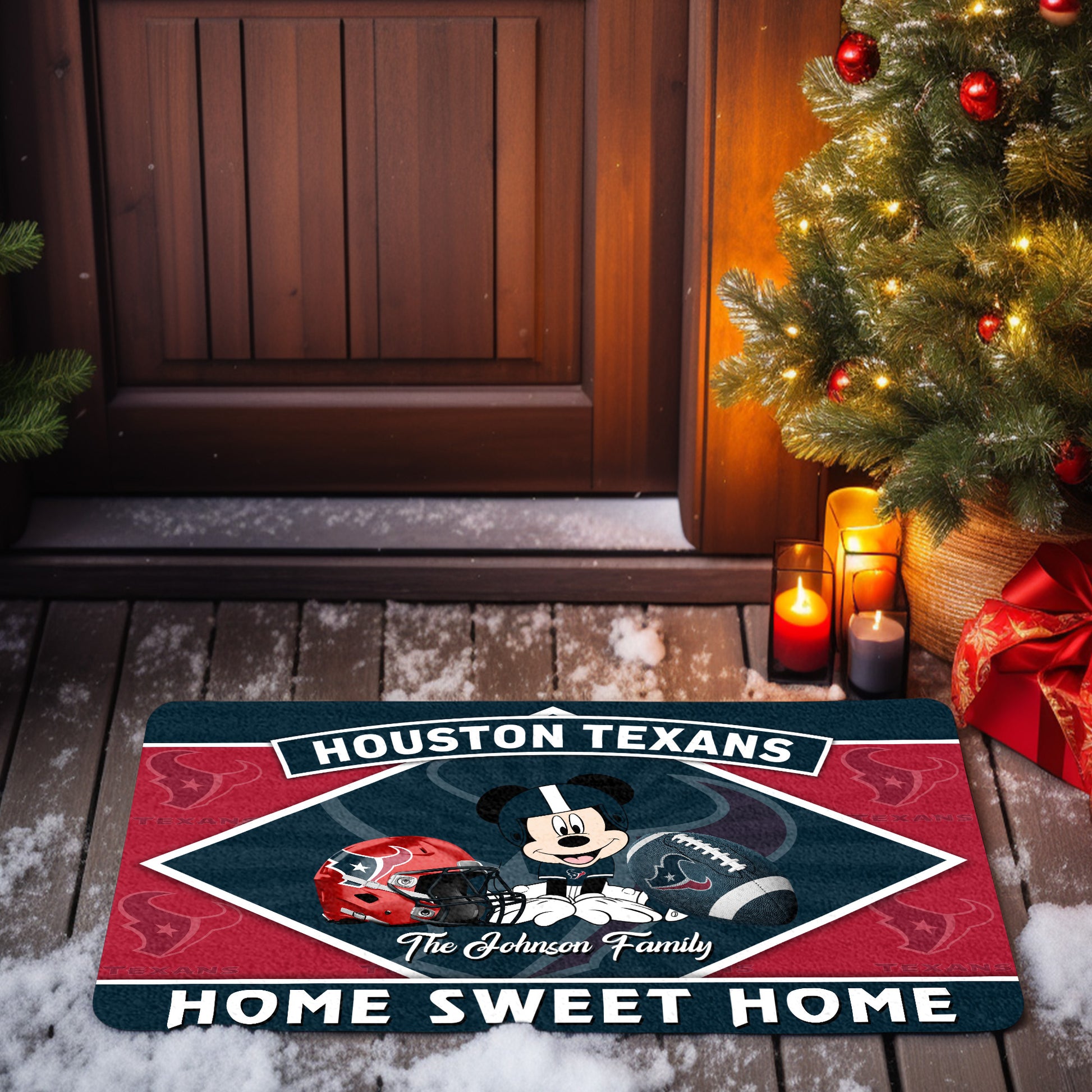 Houston Texans Doormat Custom Your Family Name, Sport Team And MK Doormat, FootBall Fan Gifts EHIVM-52721