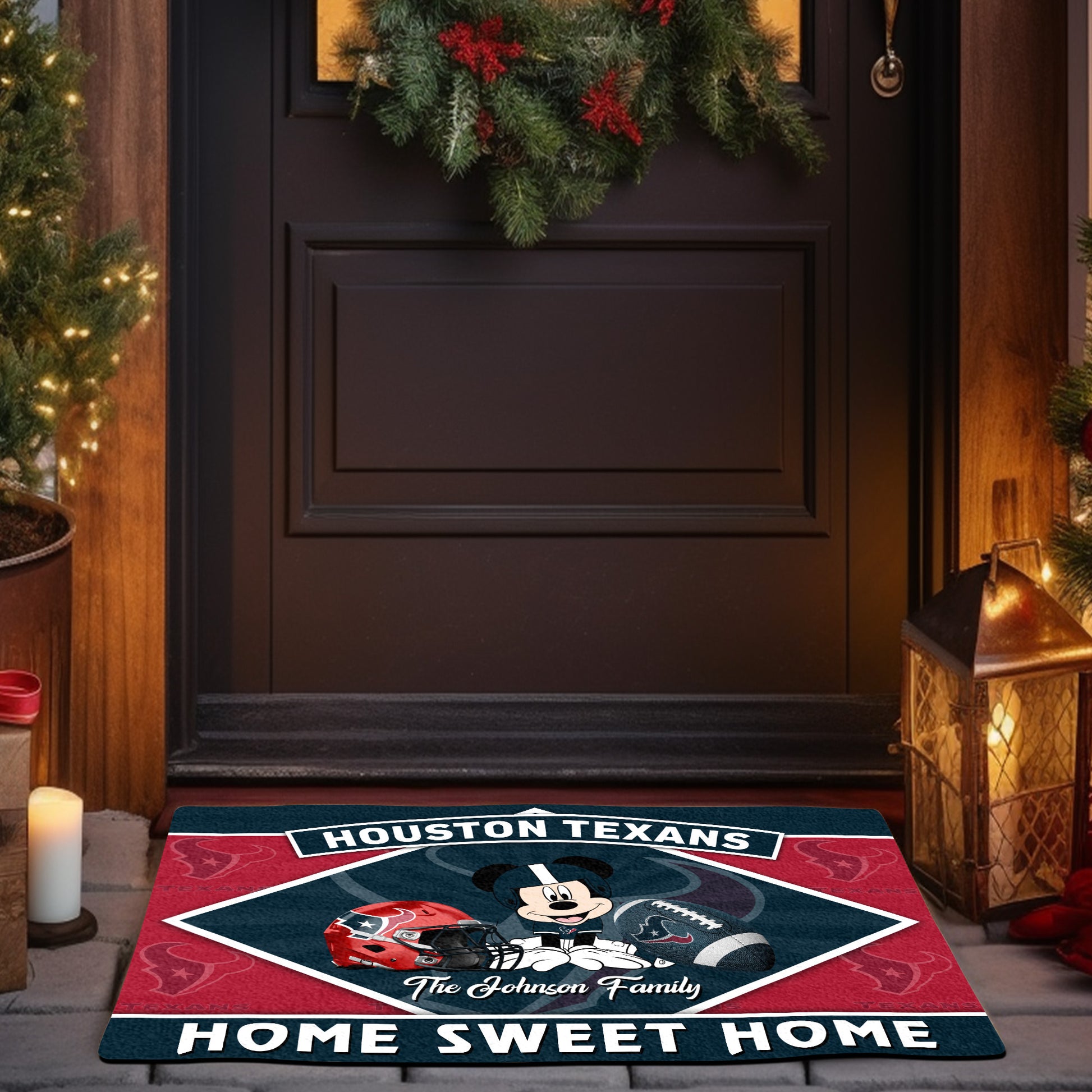 Houston Texans Doormat Custom Your Family Name, Sport Team And MK Doormat, FootBall Fan Gifts EHIVM-52721