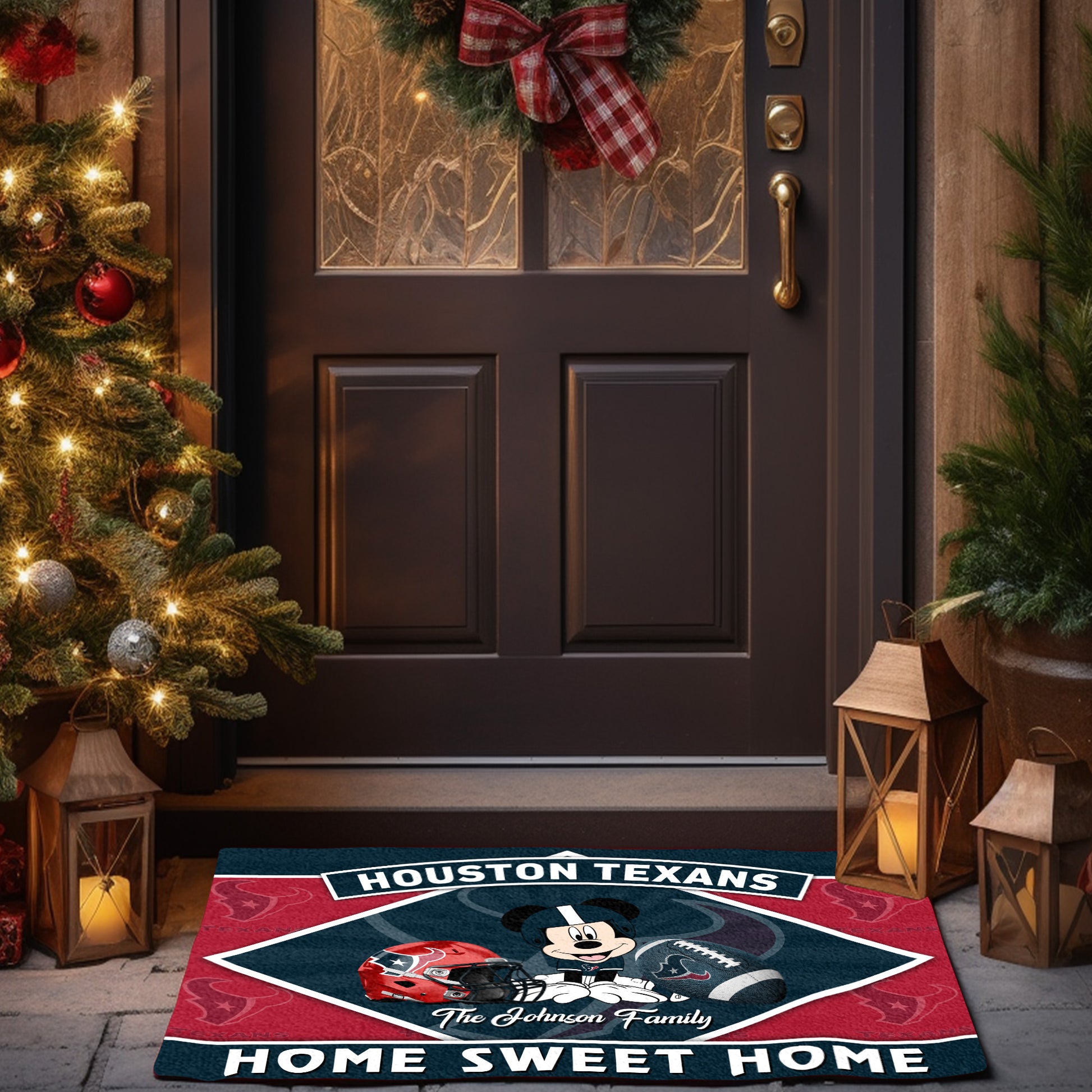 Houston Texans Doormat Custom Your Family Name, Sport Team And MK Doormat, FootBall Fan Gifts EHIVM-52721