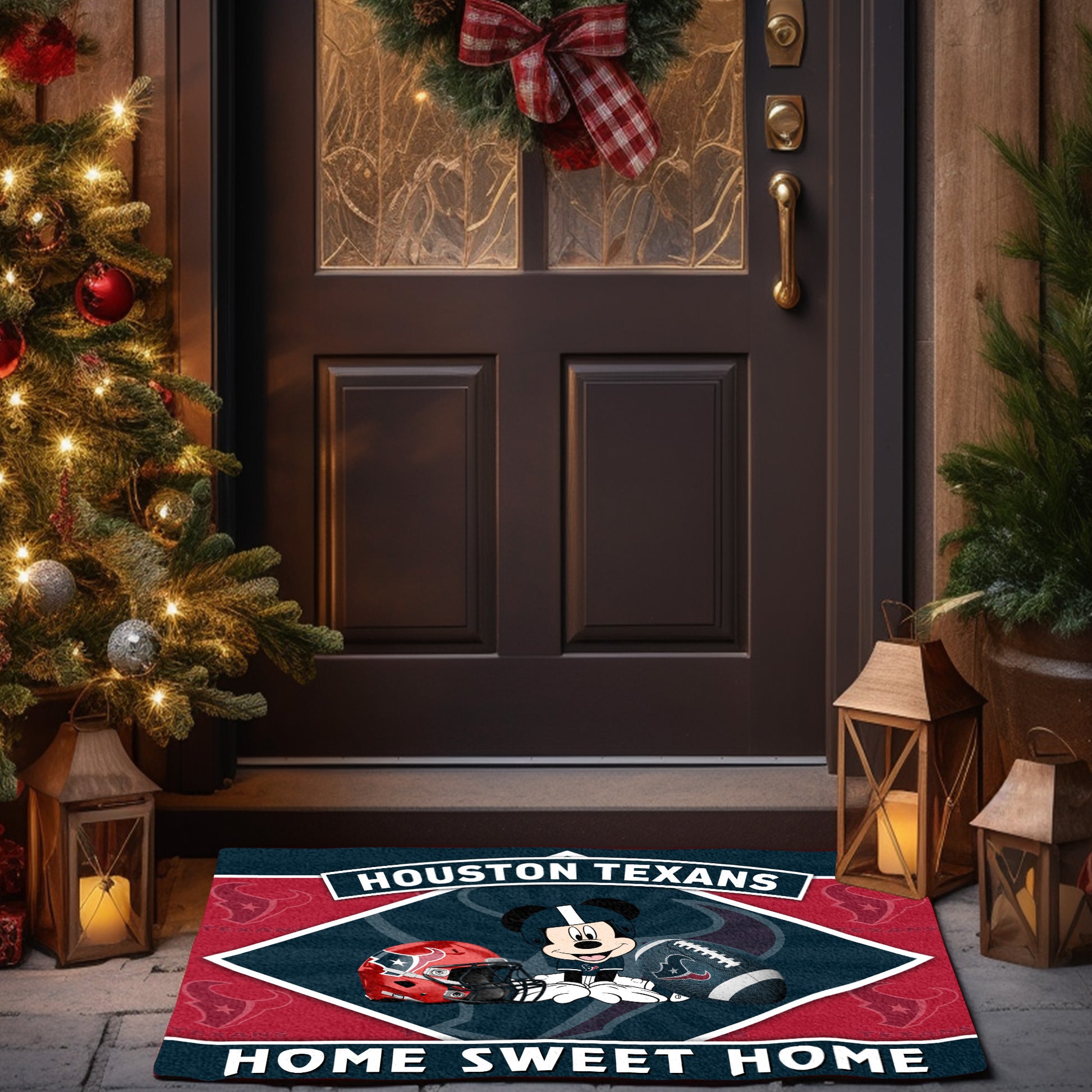 Houston Texans Doormat, Sport Team And MK Doormat, FootBall Fan Gifts EHIVM-52641