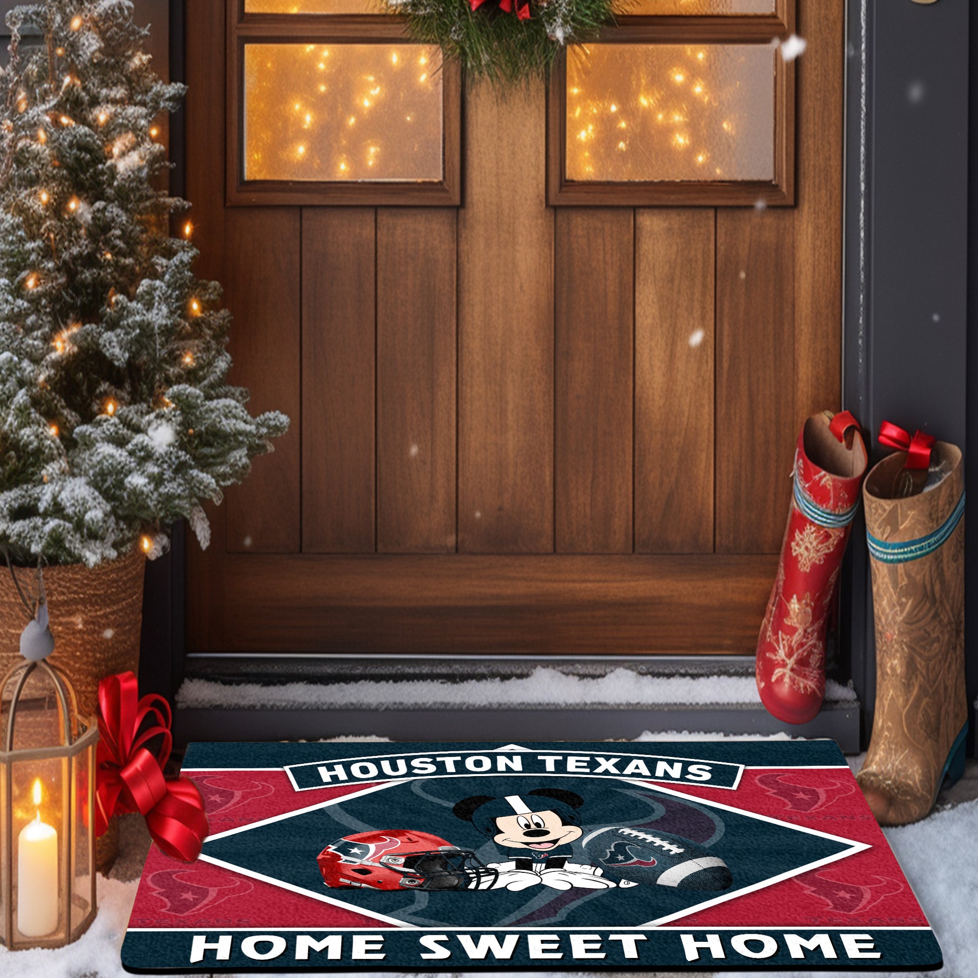 Houston Texans Doormat, Sport Team And MK Doormat, FootBall Fan Gifts EHIVM-52641