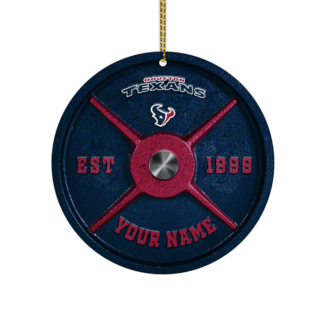 Houston Texans Fitness Circle Aluminium Custom Ornament 2 Side Trending New Arrivals H52884 ETUG311023