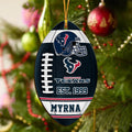 Houston Texans Wooden Ornament 2 Sides Personalized Your Name, Sport Team Ornament, Sport Hanging Decorations, Sport Gifts