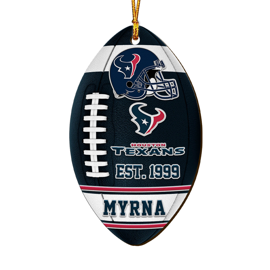 Houston Texans Wooden Ornament 2 Sides Personalized Your Name, Sport Team Ornament, Sport Hanging Decorations, Sport Gifts