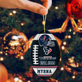 Houston Texans Wooden Ornament 2 Sides Personalized Your Name, Sport Team Ornament, Sport Hanging Decorations, Sport Gifts
