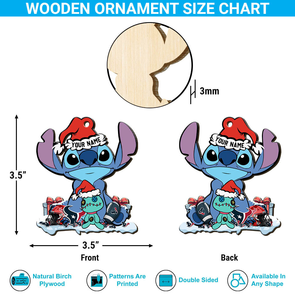 Houston Texans Wooden Ornament Personalized Your Name , Football Team And St Ornament, Christmas Gift For Football Fan ETHY-52633