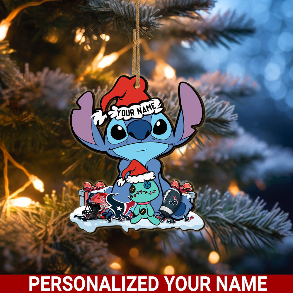 Houston Texans Wooden Ornament Personalized Your Name , Football Team And St Ornament, Christmas Gift For Football Fan ETHY-52633