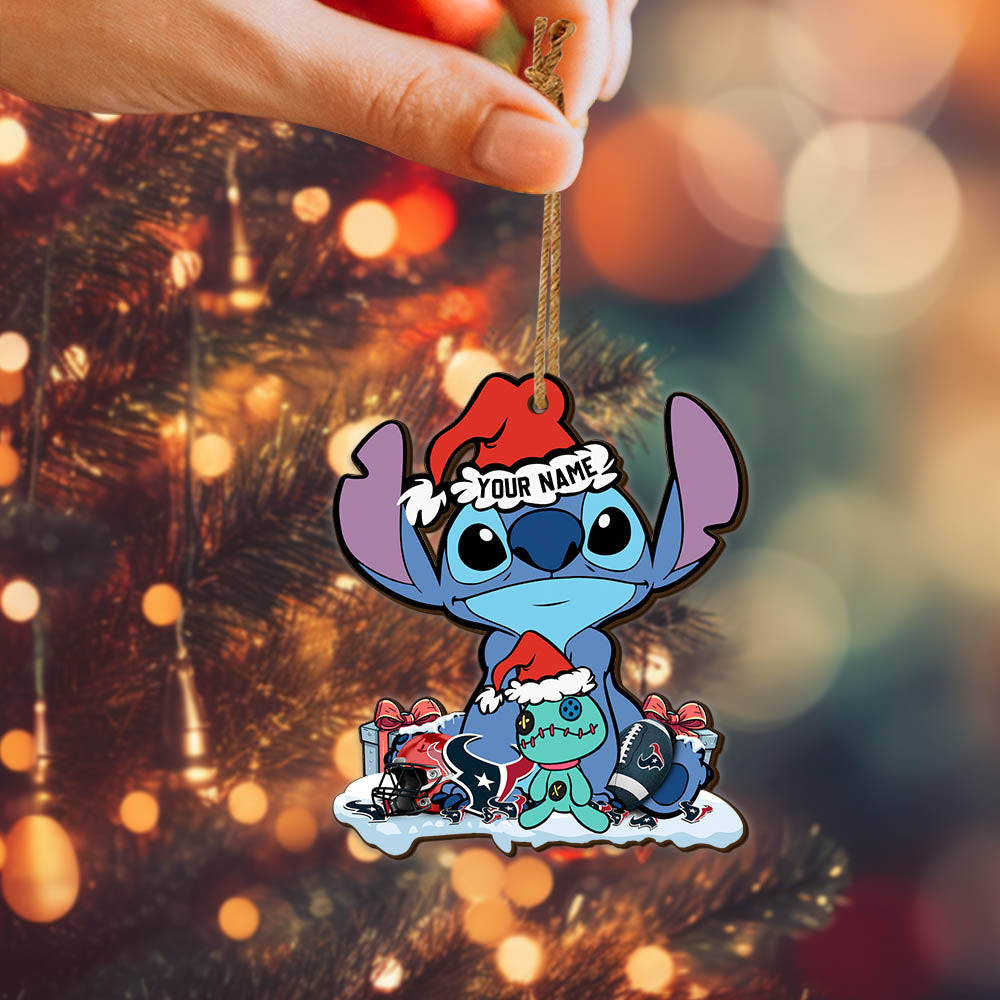 Houston Texans Wooden Ornament Personalized Your Name , Football Team And St Ornament, Christmas Gift For Football Fan ETHY-52633