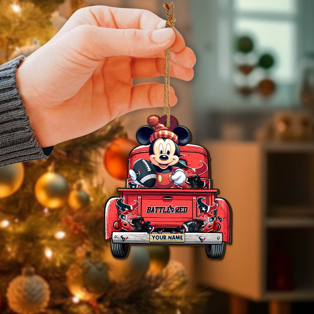 Houston Texans Wooden Ornament Personalized Your Name, MK And Sport Ornament, Christmas Gifts For Sport Lovers, Sport Home Decor ETHY-52365