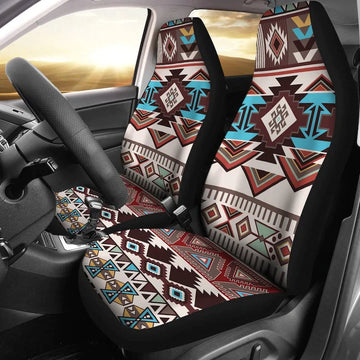 Brown Boho Chic Bohemian Aztec Car Seat Covers Pair, Seat Cover for Car, Car Seat Protector, Car Accessory