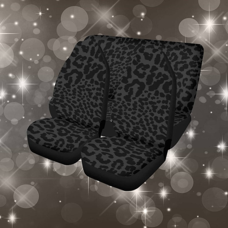 Black Leopard Print Car Seat Covers Car Seat Set Of Two Universal Car Seat Cover