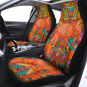 Indian Boho Hippie Elephant Print Universal Fit Car Seat Covers