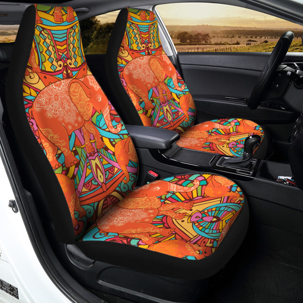 Indian Boho Hippie Elephant Print Universal Fit Car Seat Covers