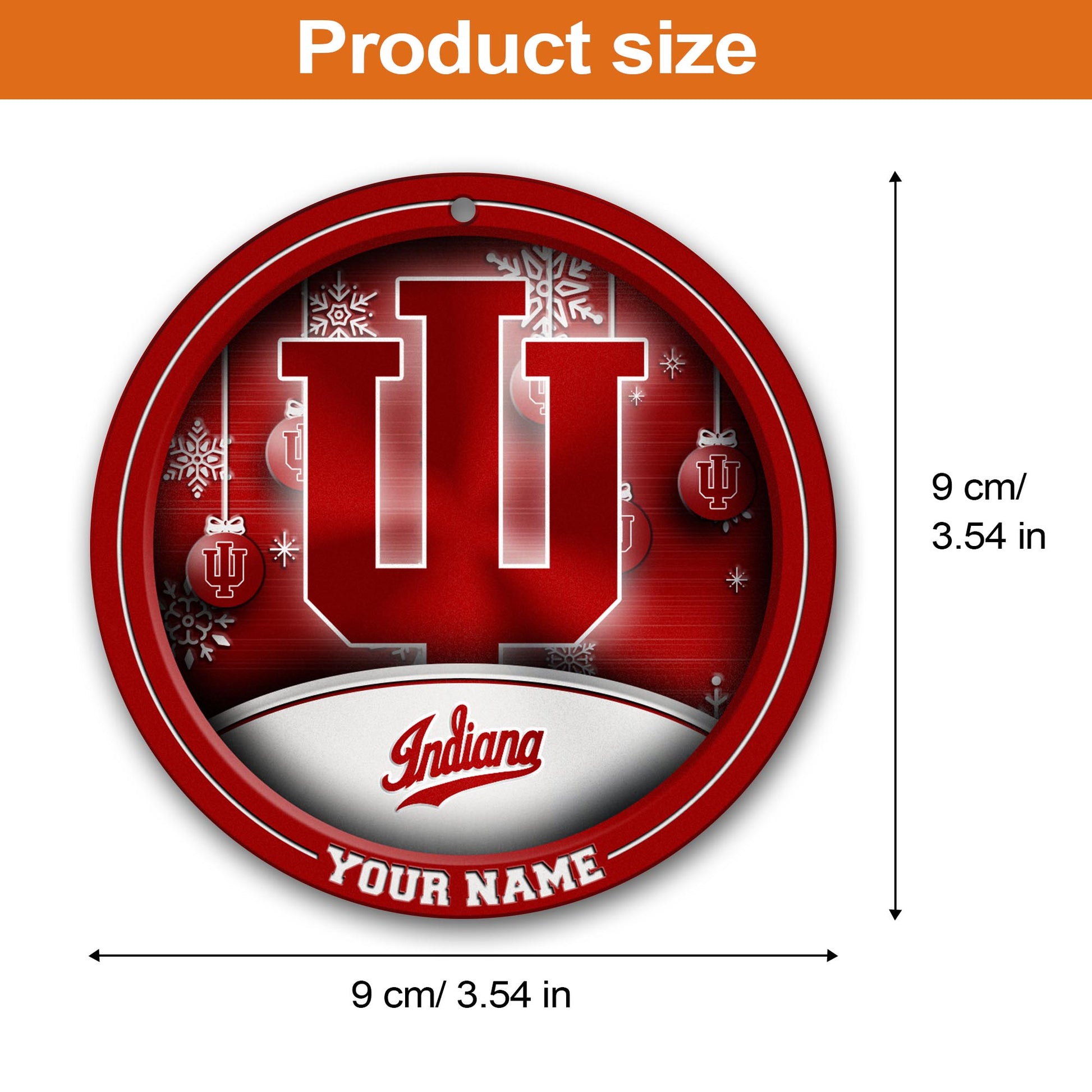 Indiana Hoosiers Circle Aluminium Custom Ornament 2 Side Trending New Arrivals H52912 ETUG311023