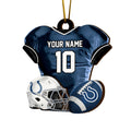 Indianapolis Colts 2 Layered Piece Wooden Ornament Custom Name And Number, Sport Team Ornament, Sport Gifts ETRG-52175