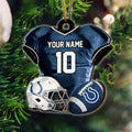 Indianapolis Colts 2 Layered Piece Wooden Ornament Custom Name And Number, Sport Team Ornament, Sport Gifts ETRG-52175