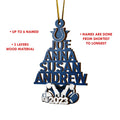 Indianapolis Colts 2 Layered Piece Wooden Ornament Custom Names And Choose Number Of Names, Sport Team And Christmas Tree Ornament ETRG-52211