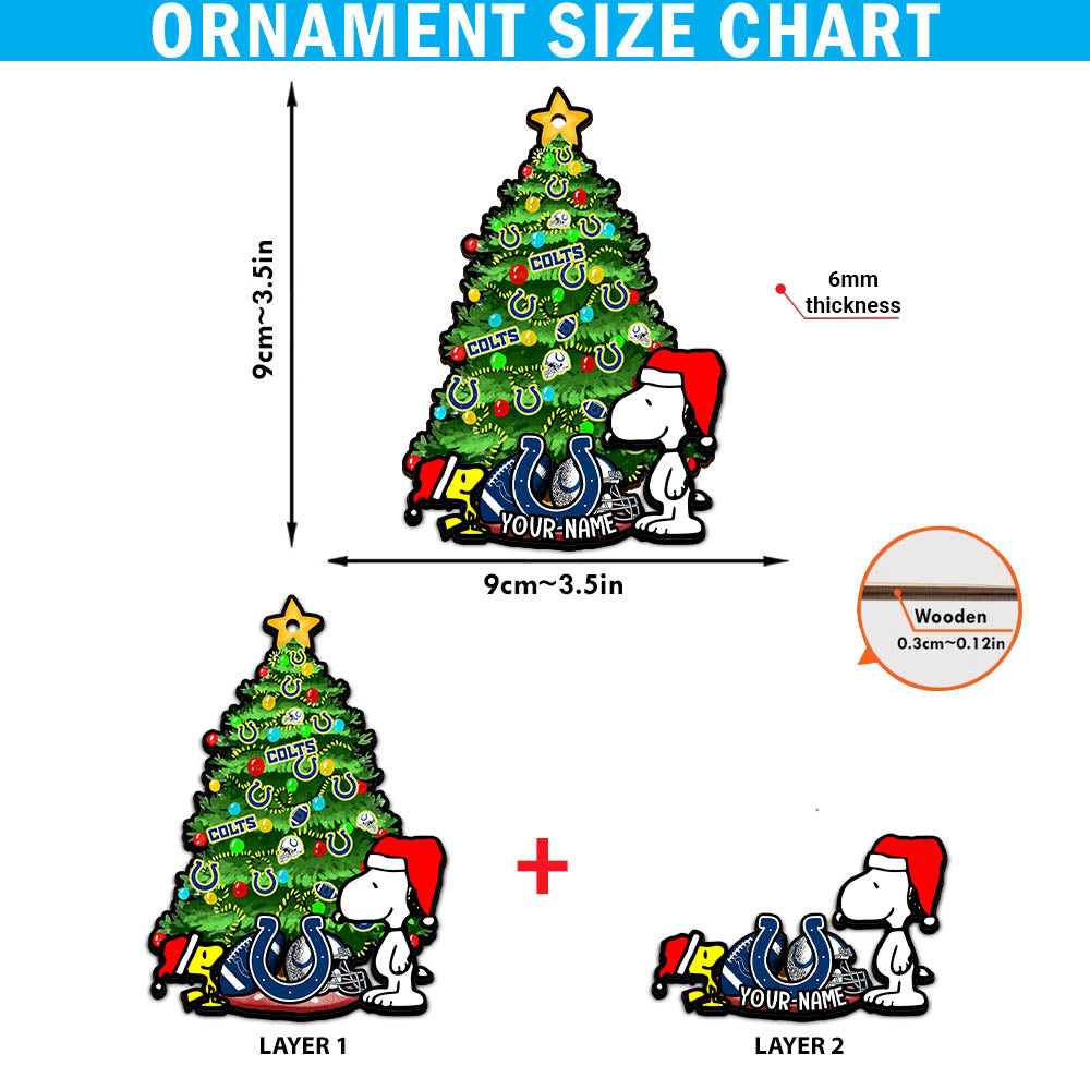 Indianapolis Colts 2 Layered Wooden Ornament Personalized Your Name, SN And Peanut Ornament, Christmas Gifts For Sport Fan, Home Decorations ETHY-52306