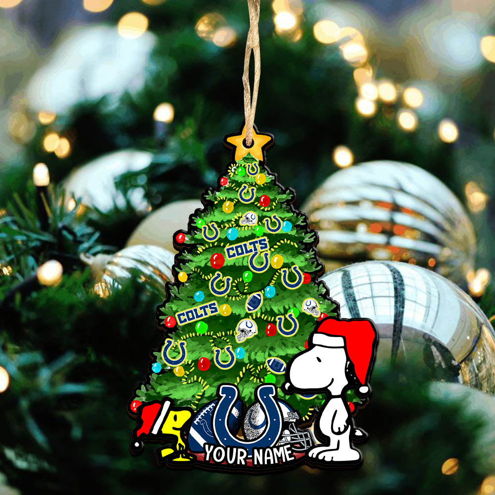 Indianapolis Colts 2 Layered Wooden Ornament Personalized Your Name, SN And Peanut Ornament, Christmas Gifts For Sport Fan, Home Decorations ETHY-52306