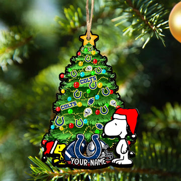 Indianapolis Colts 2 Layered Wooden Ornament Personalized Your Name, SN And Peanut Ornament, Christmas Gifts For Sport Fan, Home Decorations ETHY-52306