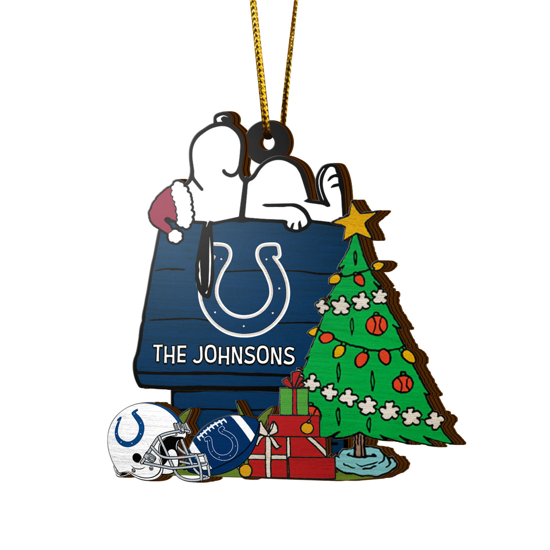 Indianapolis Colts 3 Layered Piece Wooden Ornament Custom Name, Sport Team And SN Ornament, Sport Gifts ETRG-52222