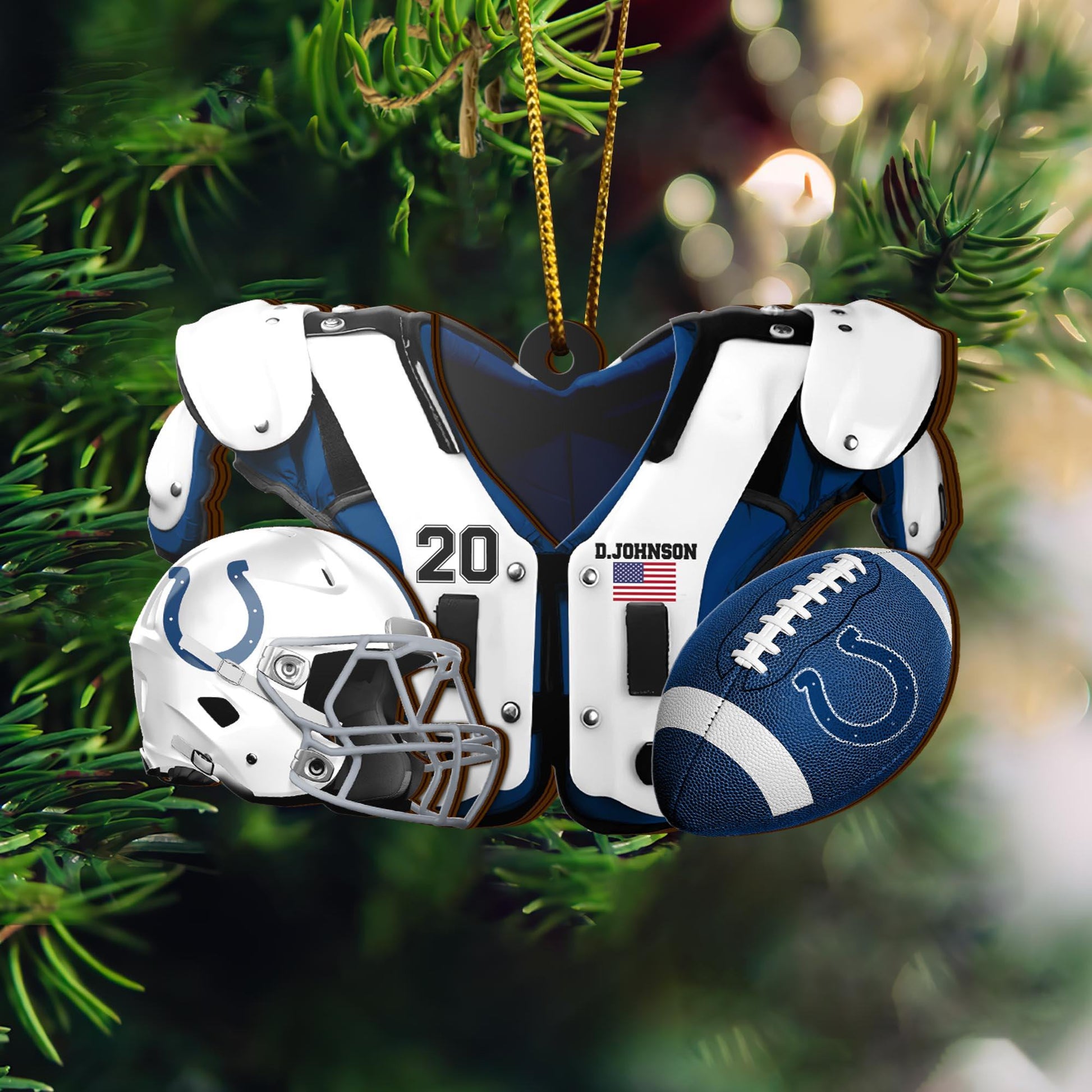 Indianapolis Colts 3 Layered Piece Wooden Ornament Custom Your Name And Number, Sport Ornament, Sport Hanging Decorations ETRG-51975