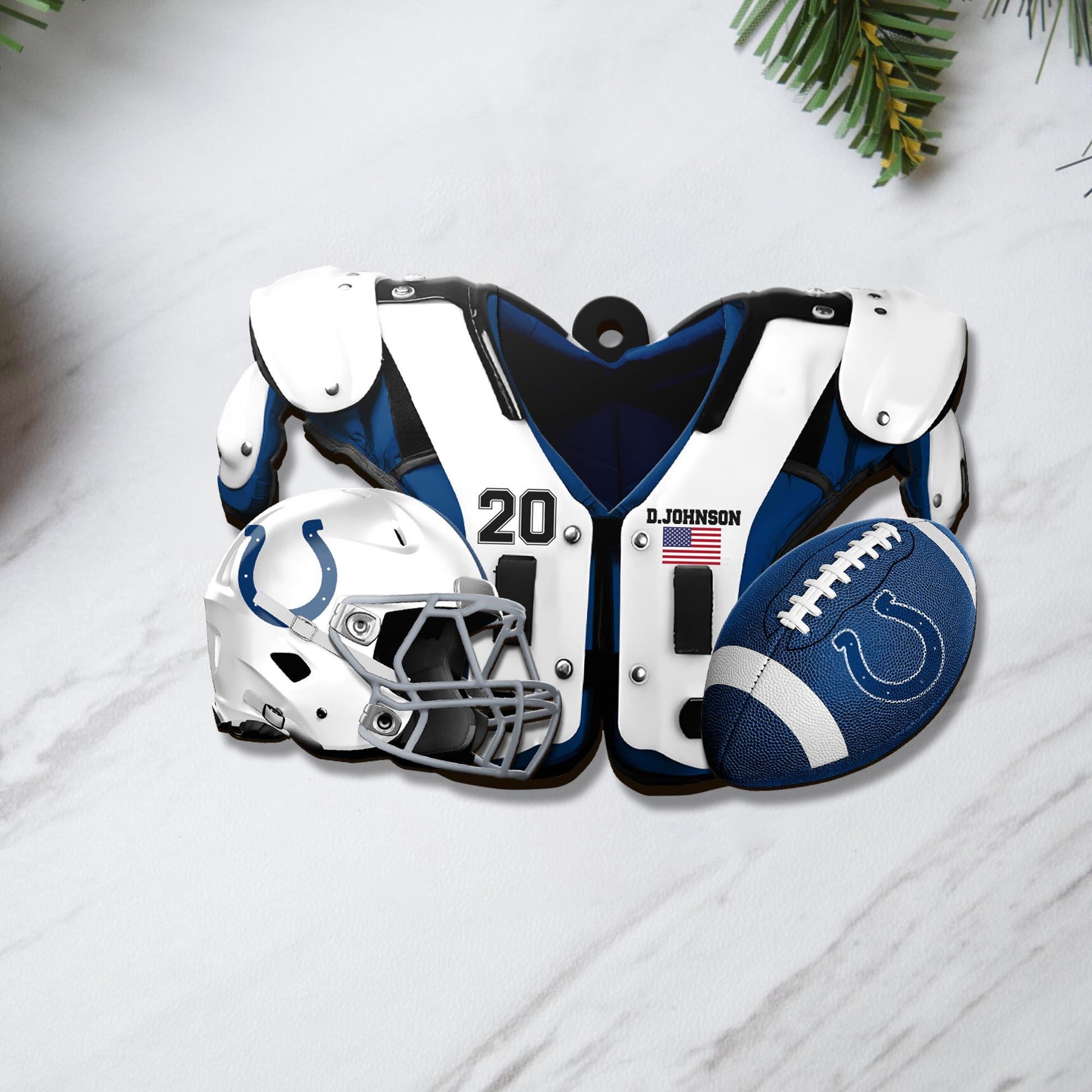 Indianapolis Colts 3 Layered Piece Wooden Ornament Custom Your Name And Number, Sport Ornament, Sport Hanging Decorations ETRG-51975