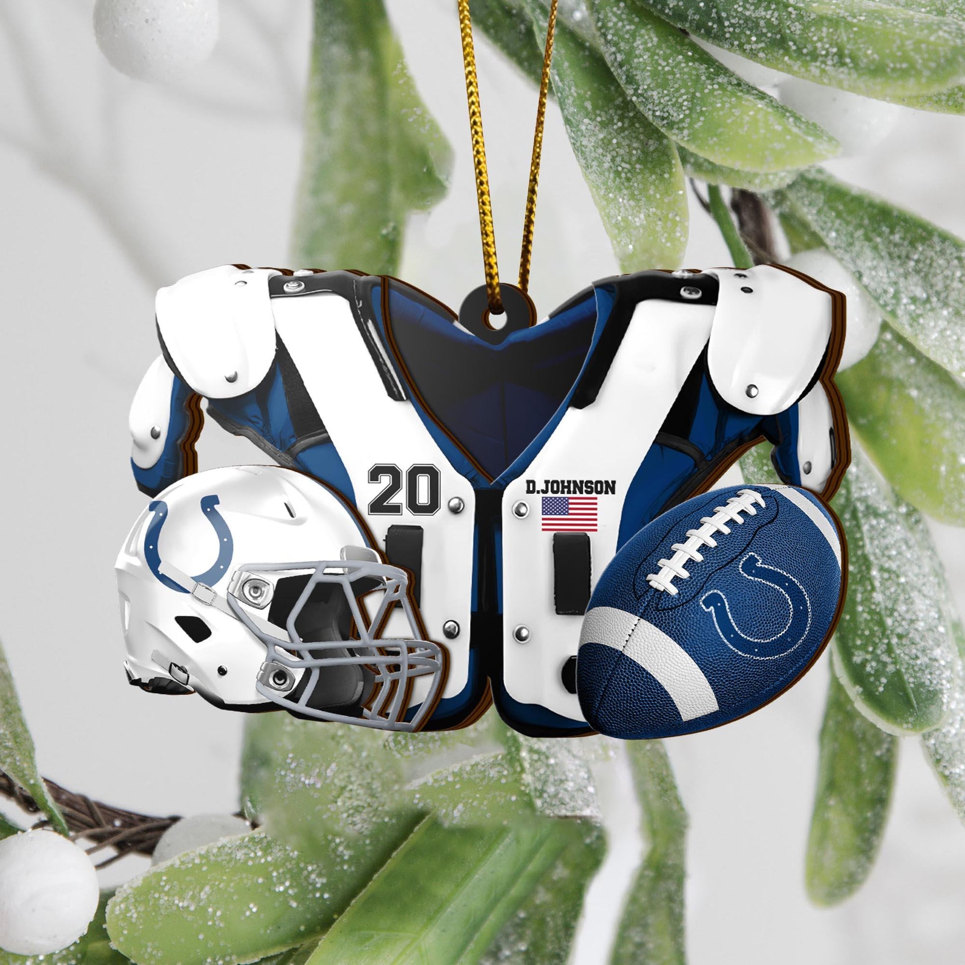 Indianapolis Colts 3 Layered Piece Wooden Ornament Custom Your Name And Number, Sport Ornament, Sport Hanging Decorations ETRG-51975