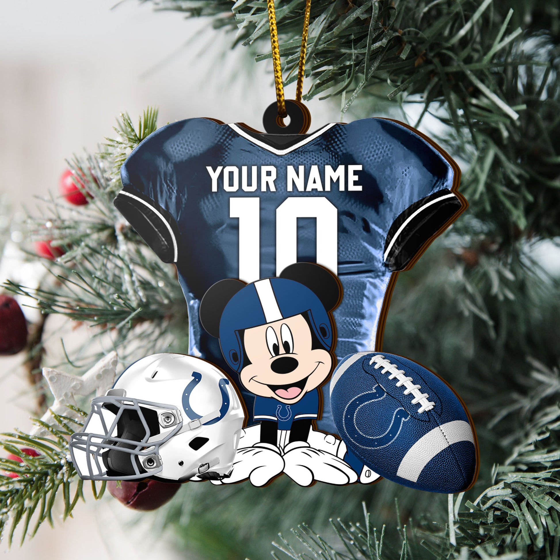 Indianapolis Colts 3 Layered Piece Wooden Ornament Custom Your Name And Number, Sport Team And MK Ornament, Sport Ornament, Fan Gifts EHIVM-52178