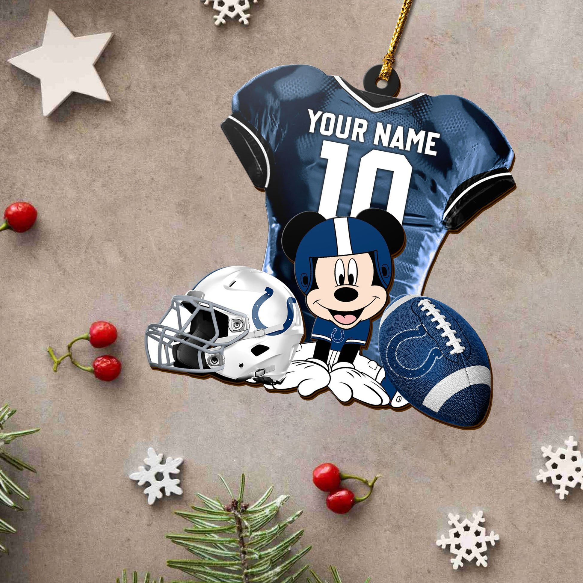 Indianapolis Colts 3 Layered Piece Wooden Ornament Custom Your Name And Number, Sport Team And MK Ornament, Sport Ornament, Fan Gifts EHIVM-52178