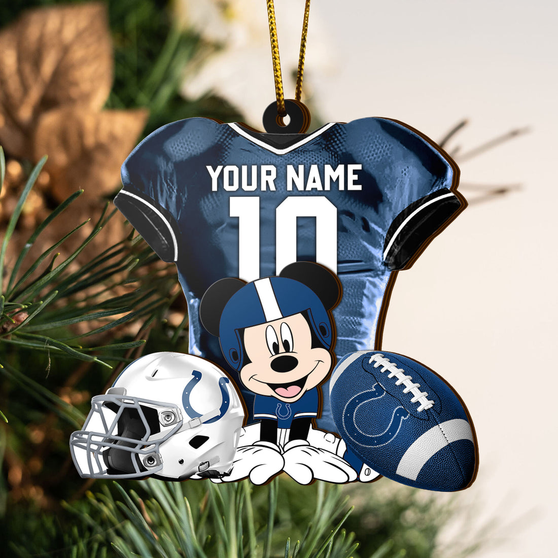 Indianapolis Colts 3 Layered Piece Wooden Ornament Custom Your Name And Number, Sport Team And MK Ornament, Sport Ornament, Fan Gifts EHIVM-52178
