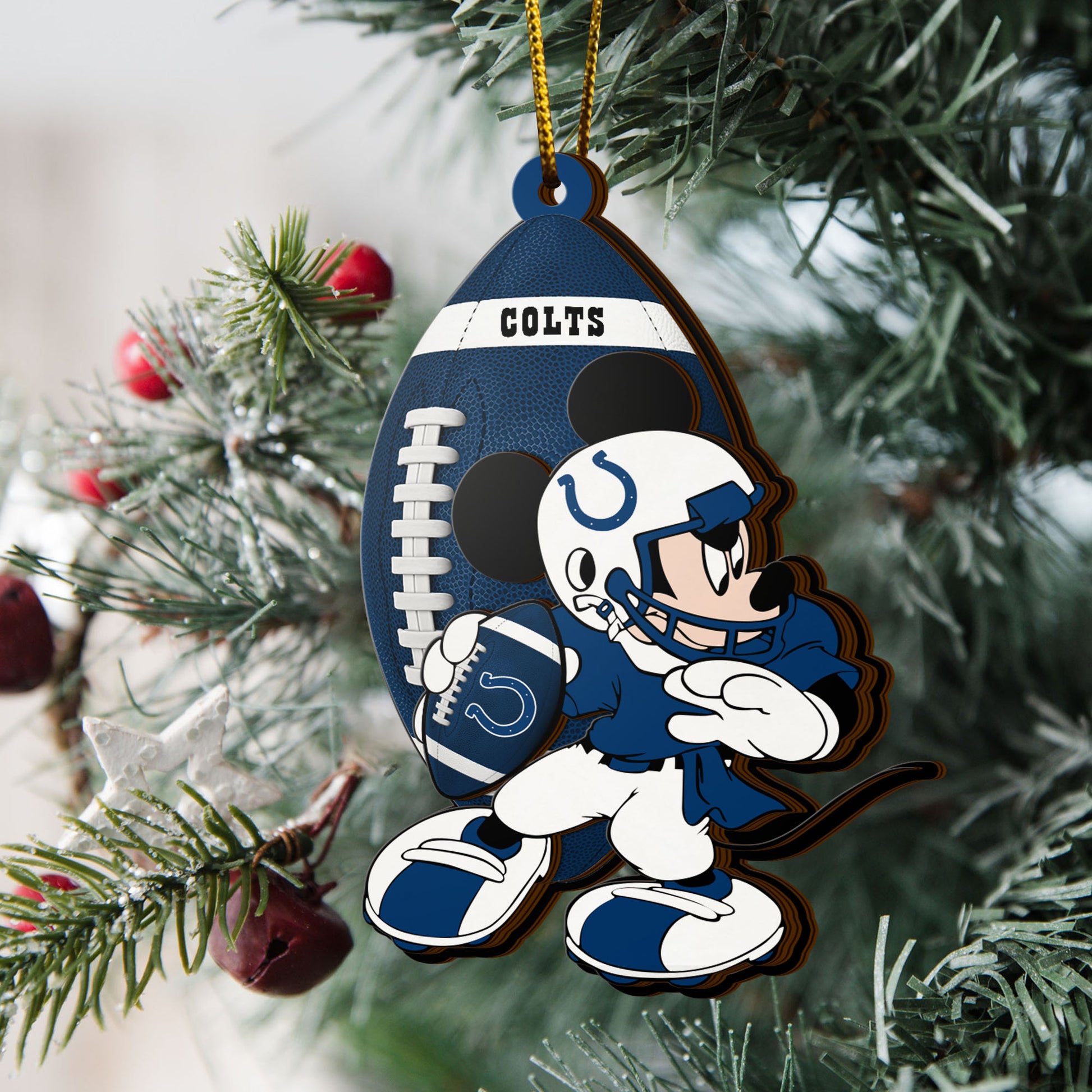 Indianapolis Colts 3 Layered Piece Wooden Ornament, Sport Team And MK Ornament,Sport Ornament, Fan Gifts, Hanging Decoration EHIVM-52346
