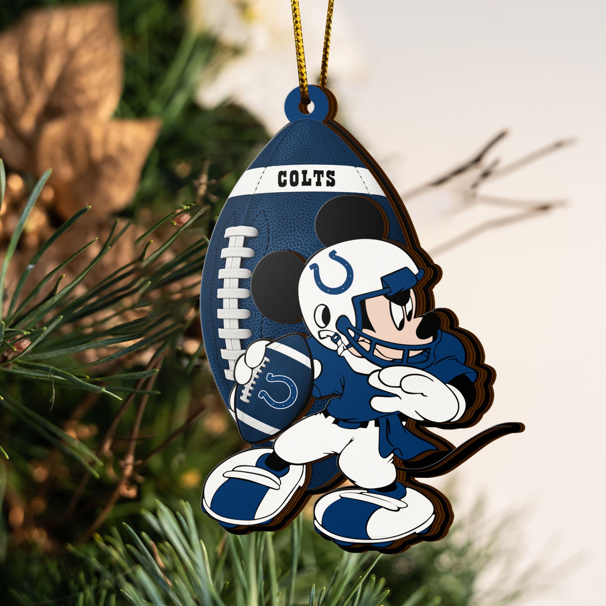 Indianapolis Colts 3 Layered Piece Wooden Ornament, Sport Team And MK Ornament,Sport Ornament, Fan Gifts, Hanging Decoration EHIVM-52346