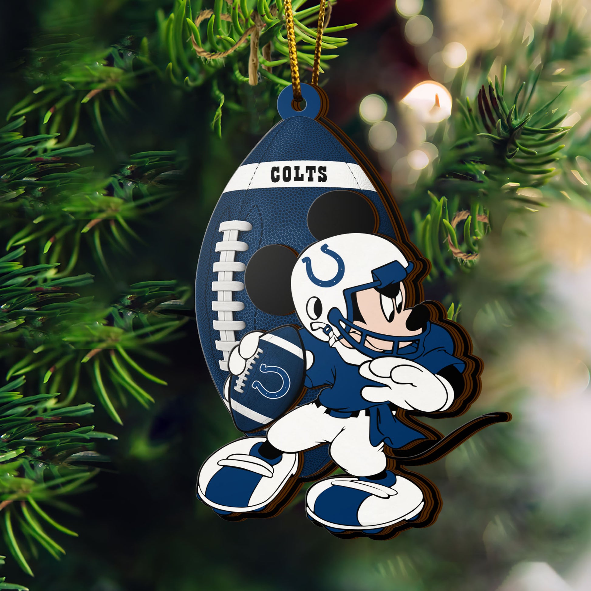 Indianapolis Colts 3 Layered Piece Wooden Ornament, Sport Team And MK Ornament,Sport Ornament, Fan Gifts, Hanging Decoration EHIVM-52346