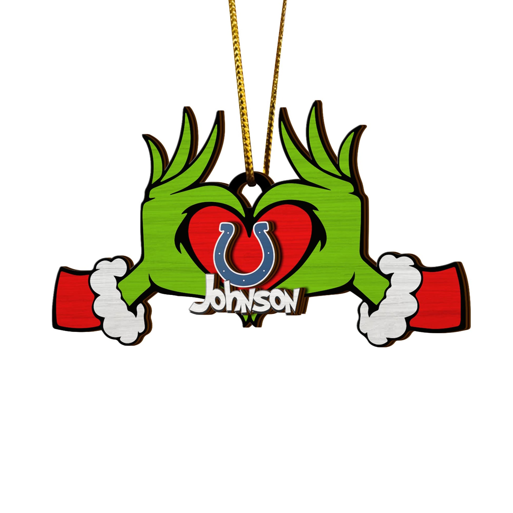 Indianapolis Colts And GR 2 Layered Piece Wooden Ornament Custom Your Name, Sport Ornament, Sport Home Decorations , Sport Gifts ETRG-52188