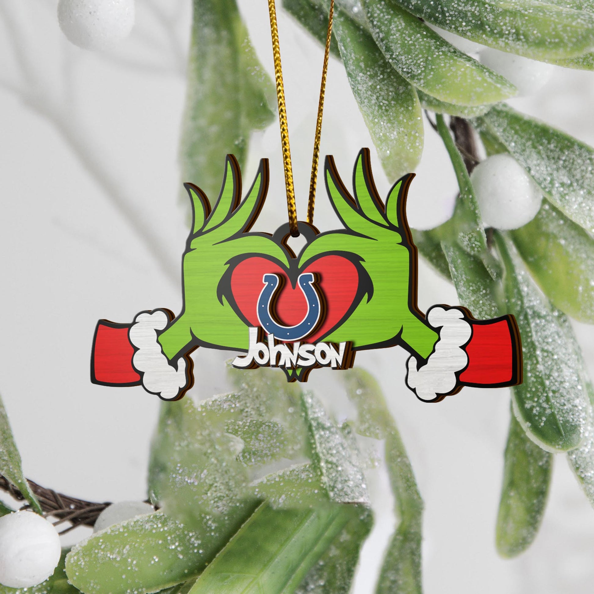 Indianapolis Colts And GR 2 Layered Piece Wooden Ornament Custom Your Name, Sport Ornament, Sport Home Decorations , Sport Gifts ETRG-52188