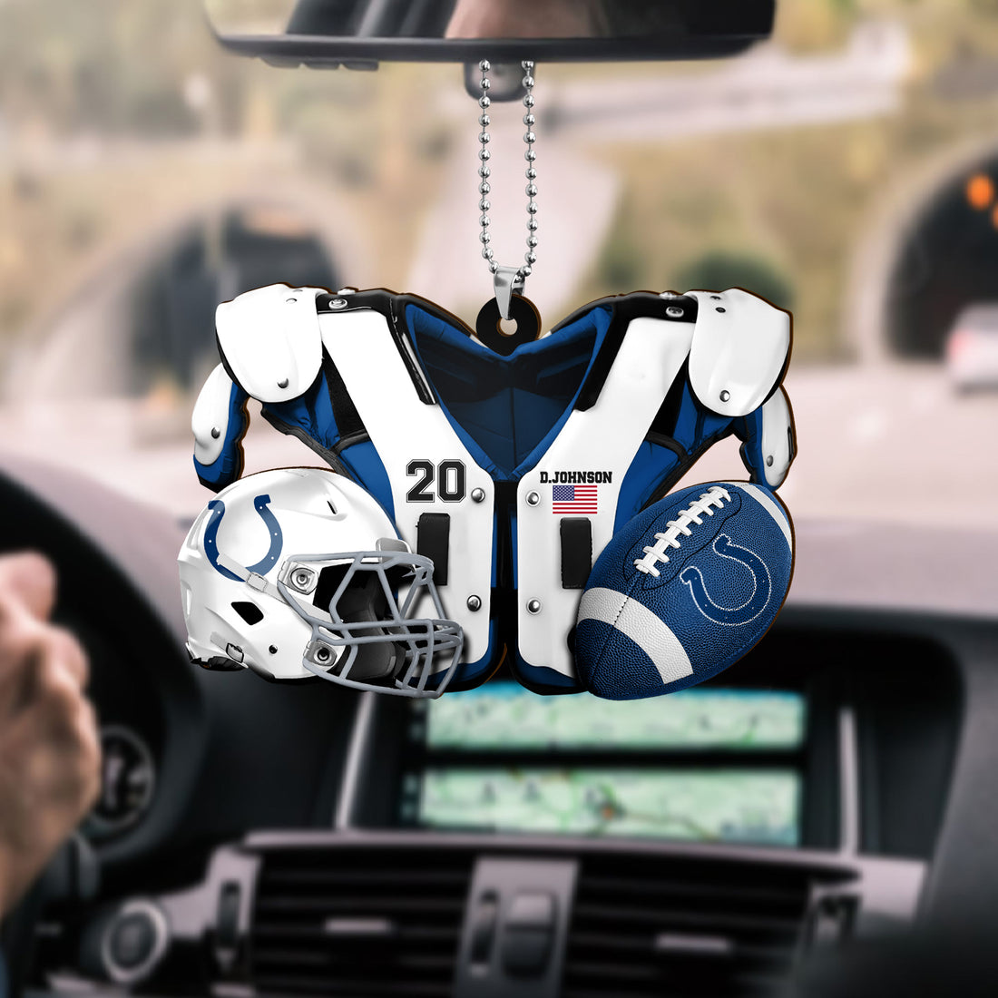 Indianapolis Colts Car Ornament Custom Name And Number, Sport Ornament , Sport Decorations ETRG-52166