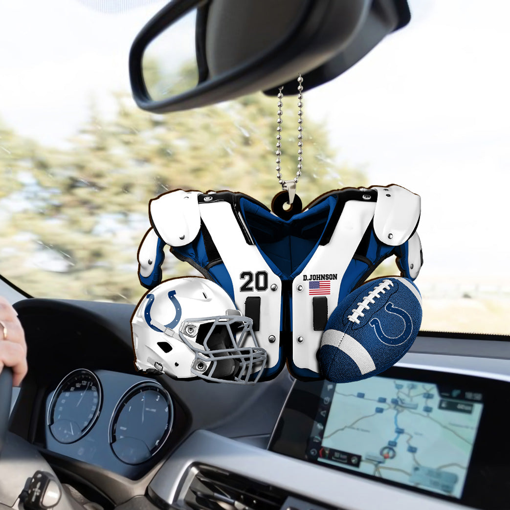 Indianapolis Colts Car Ornament Custom Name And Number, Sport Ornament , Sport Decorations ETRG-52166