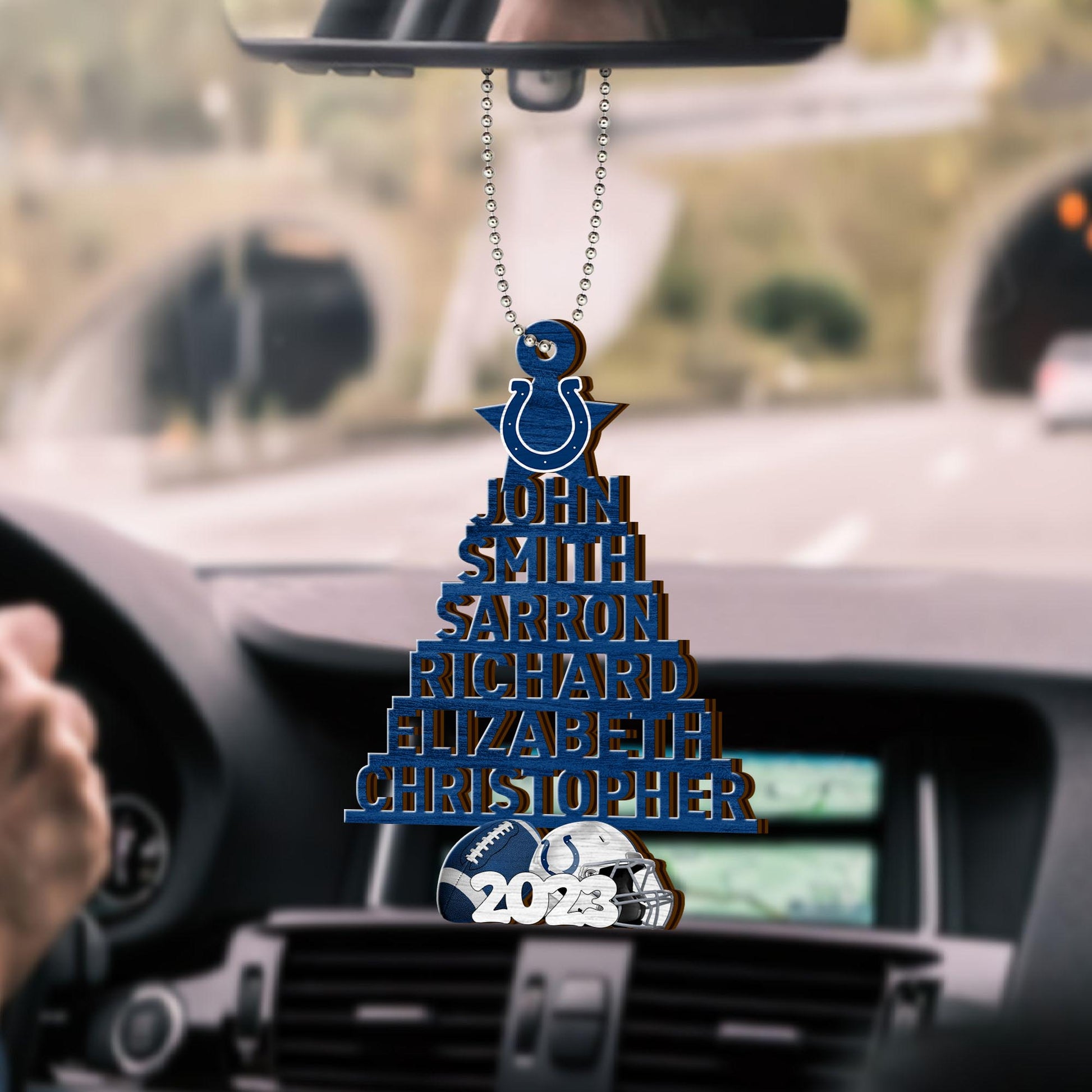 Indianapolis Colts Car Ornament Custom Names And Choose Number Of Names, Sport Team And Christmas Tree Ornament ETRG-52189