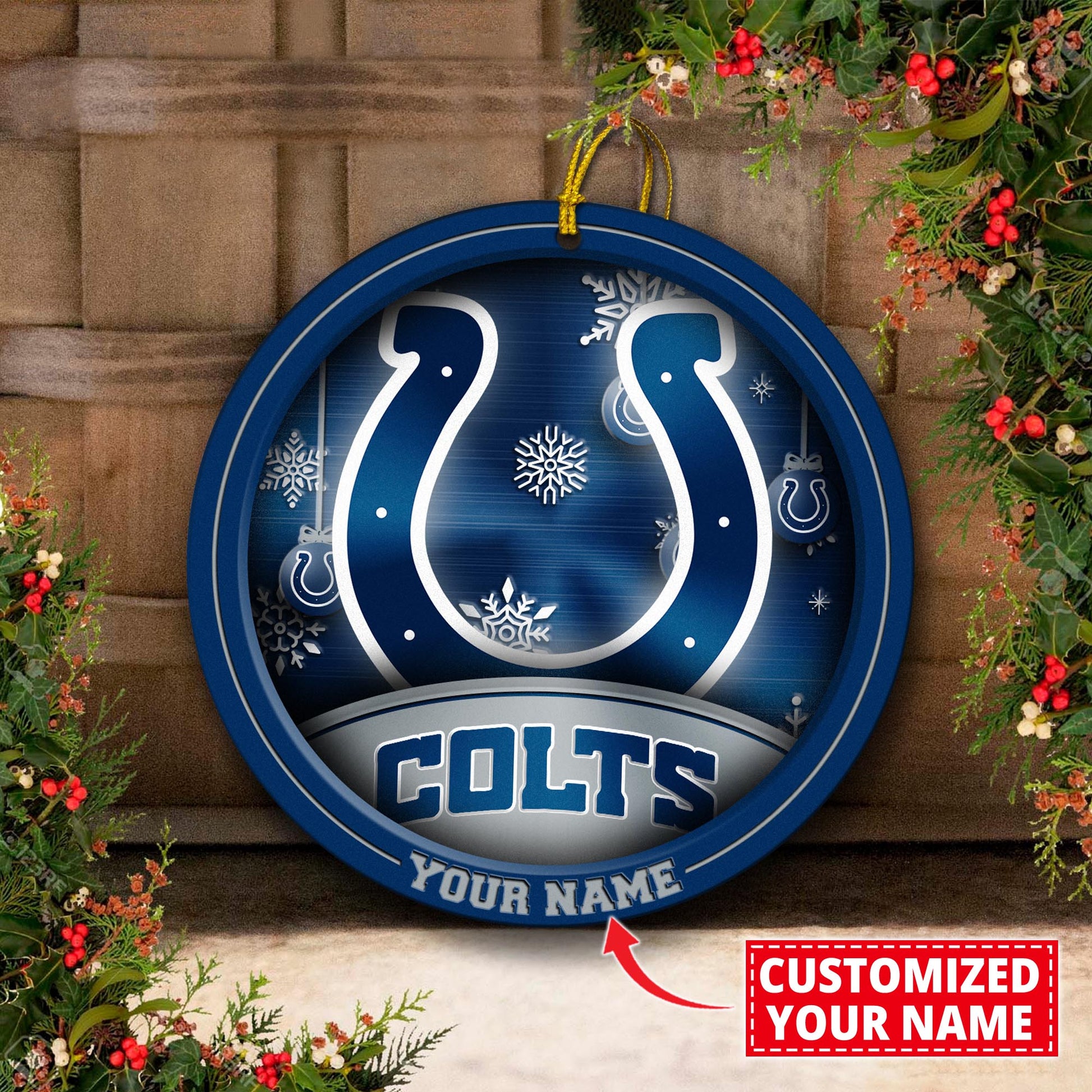 Indianapolis Colts Circle Aluminium Custom Ornament 2 Side Trending New Arrivals H52912 ETUG311023
