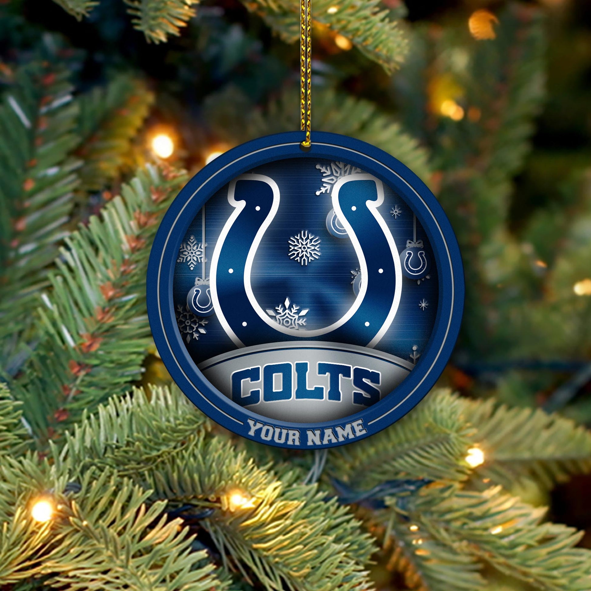Indianapolis Colts Circle Aluminium Custom Ornament 2 Side Trending New Arrivals H52912 ETUG311023