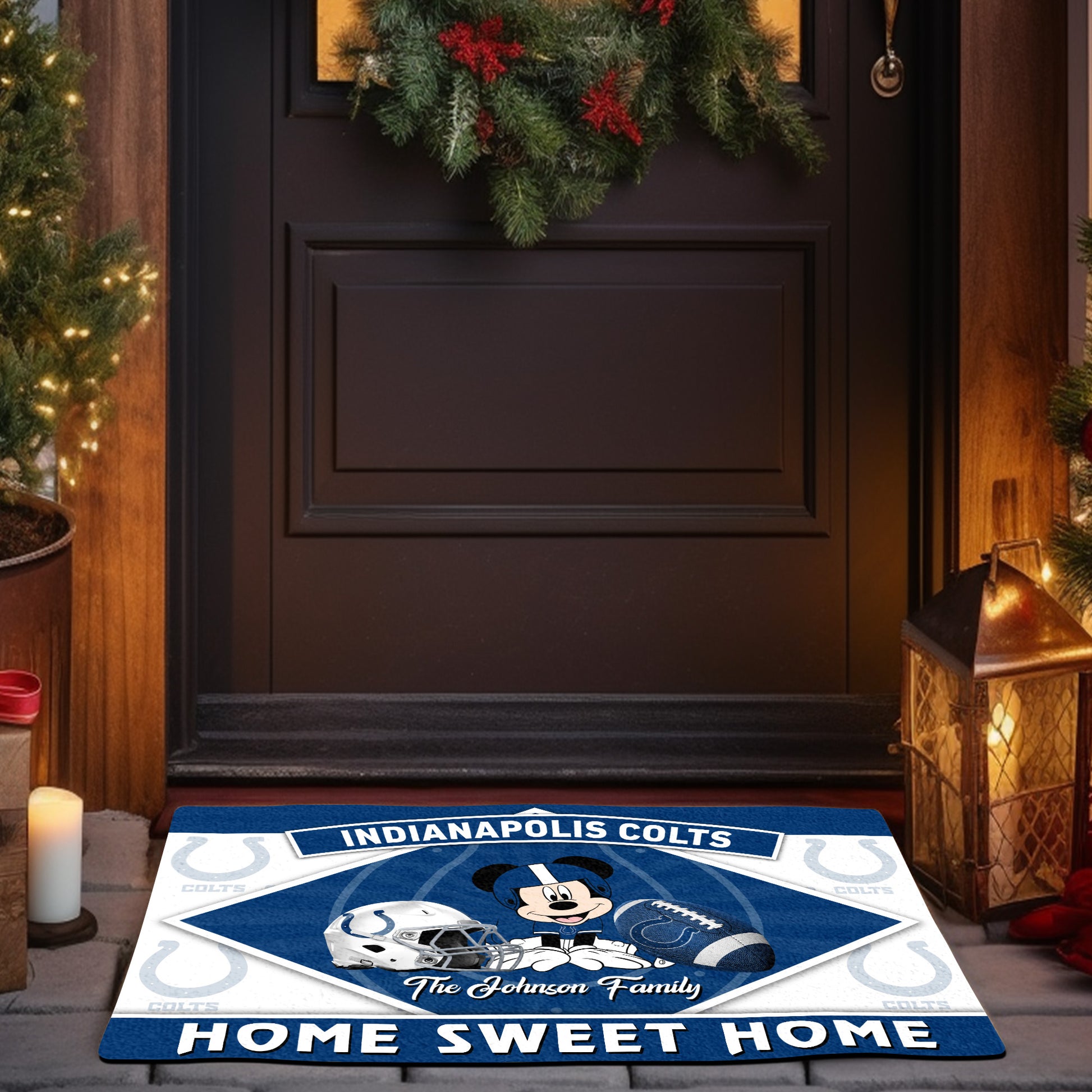Indianapolis Colts Doormat Custom Your Family Name, Sport Team And MK Doormat, FootBall Fan Gifts EHIVM-52721