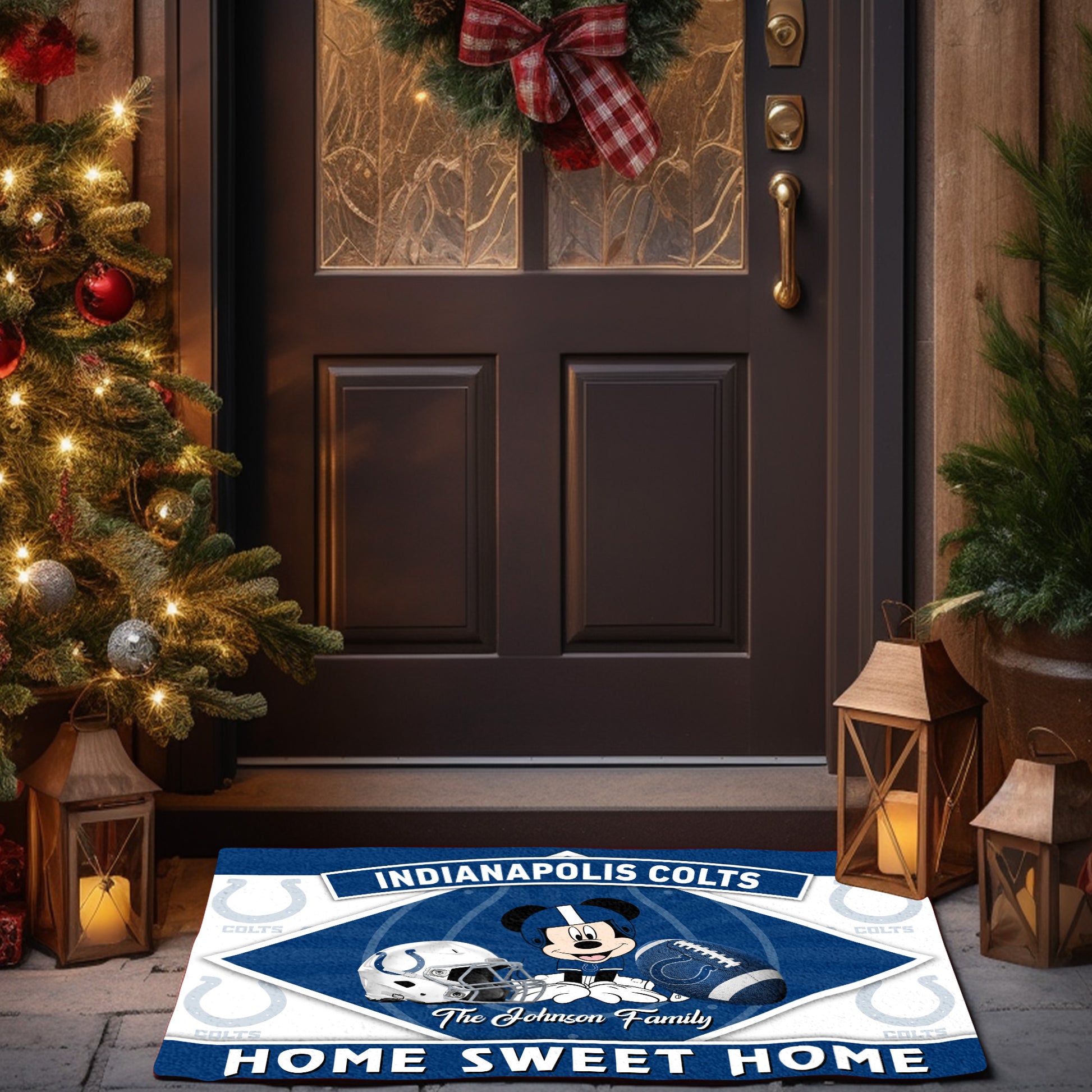 Indianapolis Colts Doormat Custom Your Family Name, Sport Team And MK Doormat, FootBall Fan Gifts EHIVM-52721