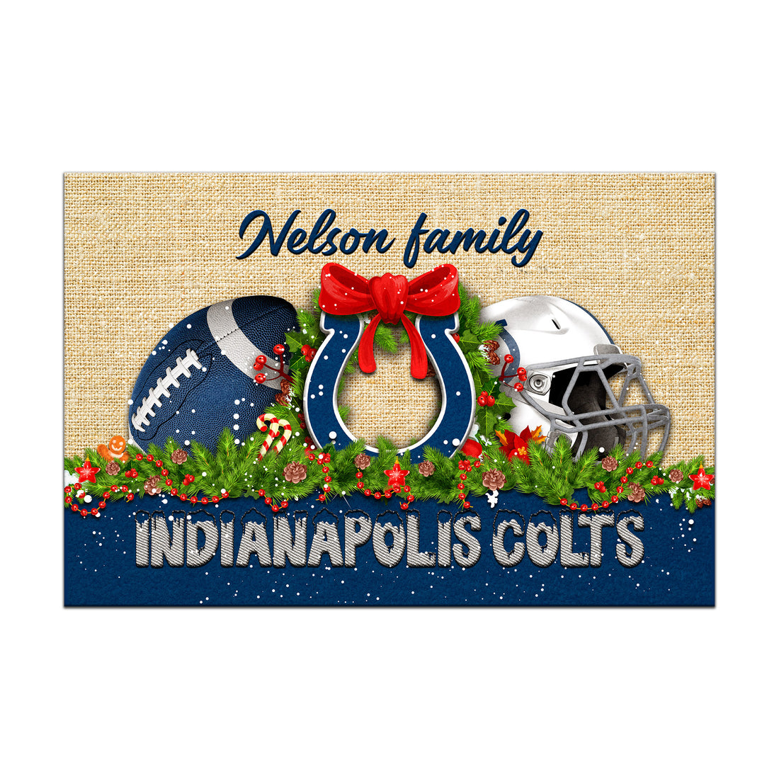 Indianapolis Colts Doormat Personalized Your Name, Sport Team Doormat, Christmas Gifts For Football Fan, Home Decor ETHY-52726